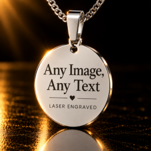 Solid Silver Engraved Pendants 20mm